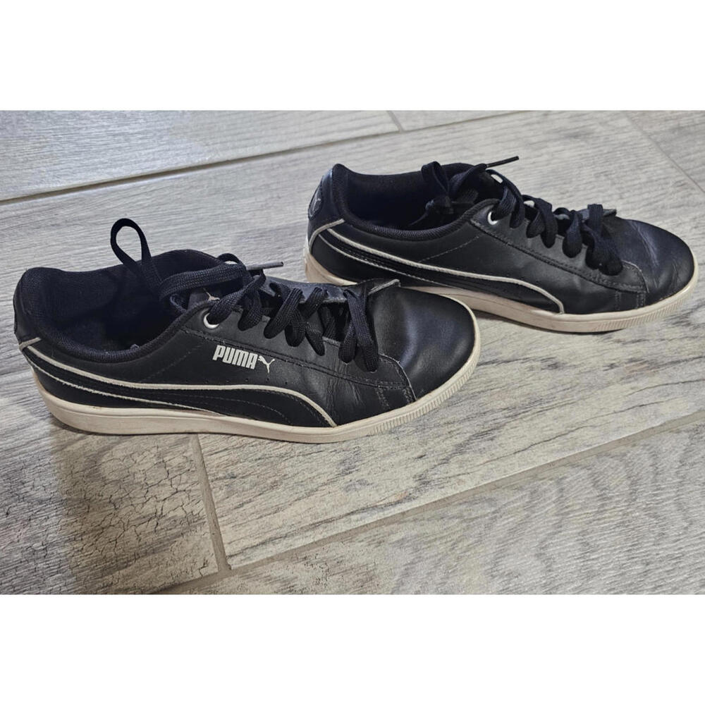 Women's Puma Vikky Shoes Casual Sneakers 374512-02 Size 7.5 Black Low Top Laces